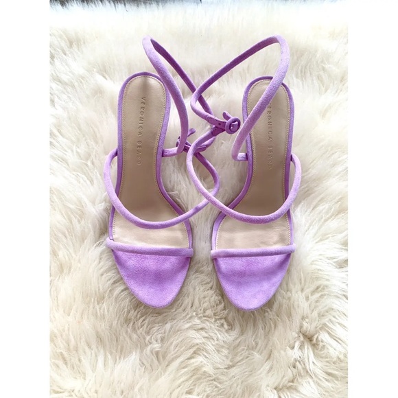 VERONICA BEARD SUEDE LEATHER MARCELINE ANKLE STRAP SANDALS ORCHID NIB SZ 8 - Picture 8 of 16